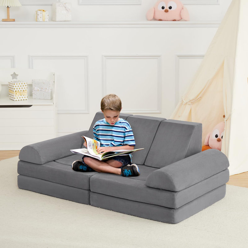 Isabelle Max 10PCS Modular Kids Play Couch Kids Couch For Playroom Kids Modular Couch Wayfair Canada
